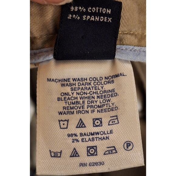 Lands' End Women 10 Beige Khaki Flat Front Uniform Cotton Stretch Shorts - Picture 4 of 5